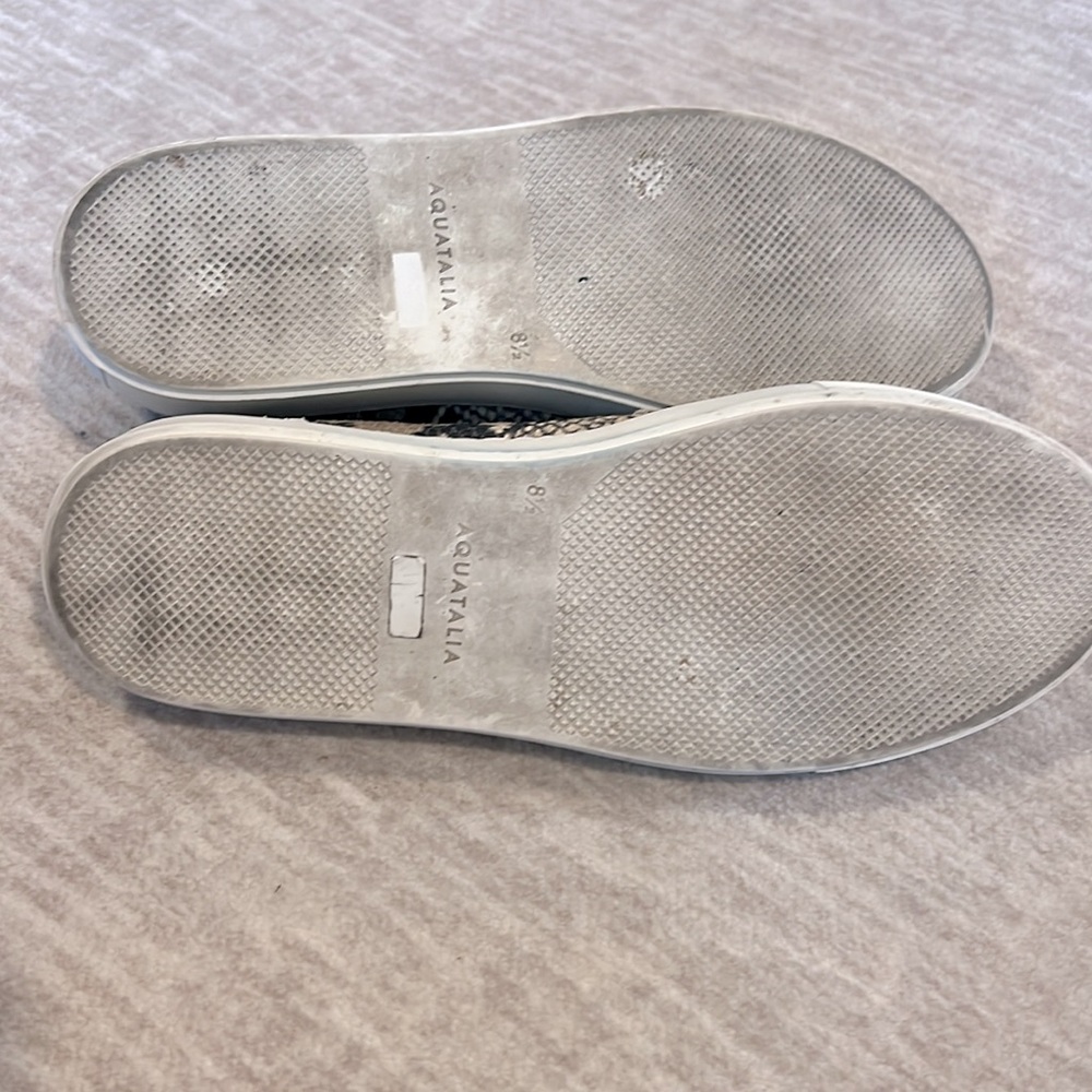 Aquatalia Shoes Snakeskin Embossed Leather Slip On Sneakers - Picture 6 of 6